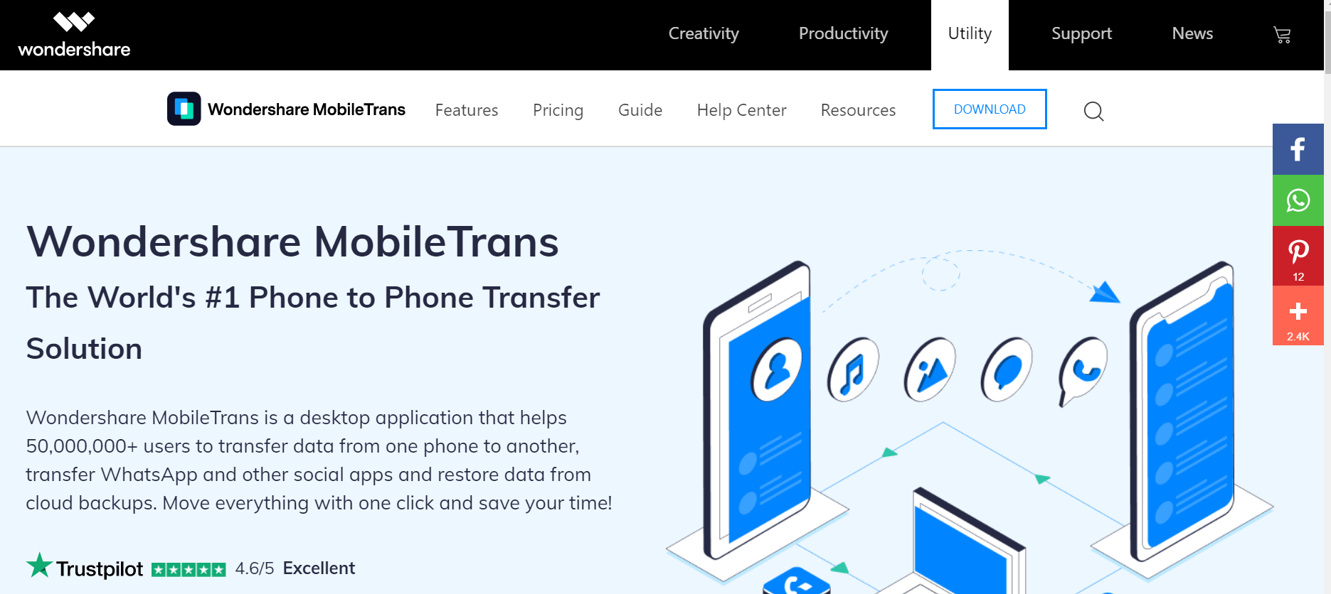Wondershare MobileTrans v8.1.0 Crack Serial Number